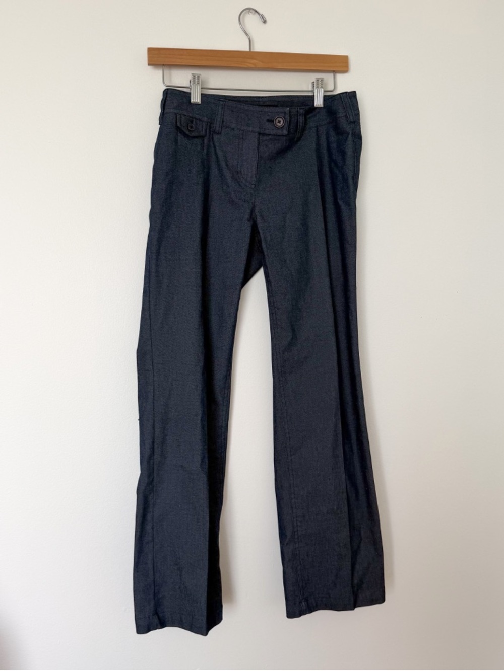 Jones New York Dark Navy Cotton Blend Dress Pants Low Rise Bootcut